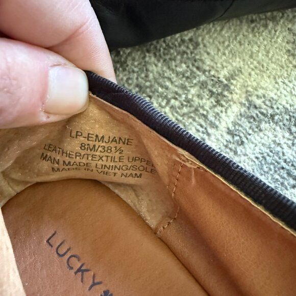 Lucky Brand Comfiest Black Leather Ballet Flats 8 - Picture 4 of 5